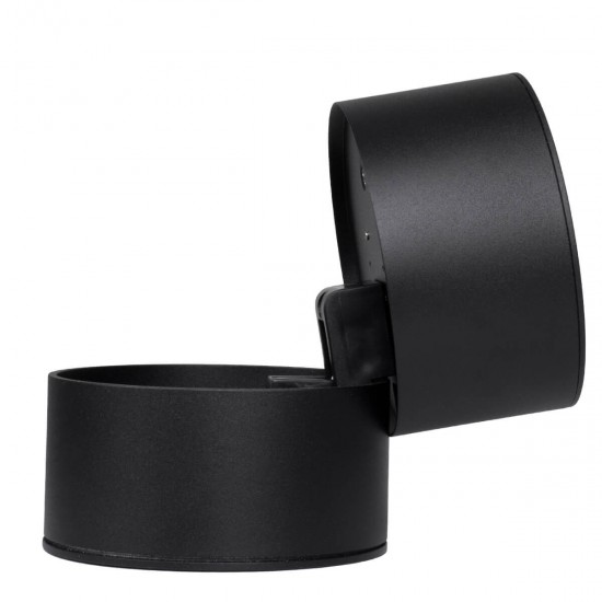 GloboStar® OMEGA-S 60301 Επιφανειακό LED Spot Downlight Φ10cm 12W 1500lm 36° AC 220-240V IP20 Φ10 x Υ10.5cm - Στρόγγυλο - Μαύρο - Θερμό Λευκό 2700K - Bridgelux COB - 5 Years Warranty