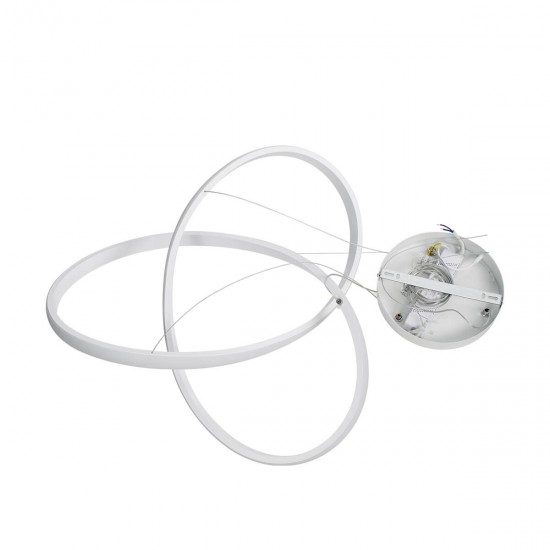GloboStar® DEXTER 61050 Κρεμαστό Φωτιστικό Οροφής Design LED CCT 72W 8064lm 300° AC 220-240V - Εναλλαγή Φωτισμού μέσω Τηλεχειριστηρίου All In One Ψυχρό 6000k+Φυσικό 4500k+Θερμό 2700k Dimmable Φ56cm - Λευκό - 3 Years Warranty