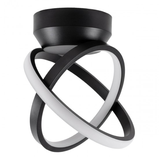 GloboStar® AMELIA 61052 Φωτιστικό Οροφής Design LED CCT 20W 2400lm 300° AC 220-240V - Εναλλαγή Φωτισμού μέσω Διακόπτη On/Off All In One Ψυχρό 6000k+Φυσικό 4500k+Θερμό 2700k Μ24.5 x Π16 x Υ25cm - Μαύρο