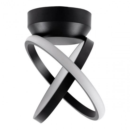 GloboStar® AMELIA 61052 Φωτιστικό Οροφής Design LED CCT 20W 2400lm 300° AC 220-240V - Εναλλαγή Φωτισμού μέσω Διακόπτη On/Off All In One Ψυχρό 6000k+Φυσικό 4500k+Θερμό 2700k Μ24.5 x Π16 x Υ25cm - Μαύρο