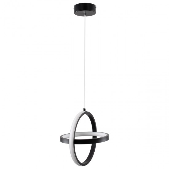 GloboStar® ALICE 61055 Κρεμαστό Φωτιστικό Οροφής Design LED CCT 20W 2400lm 300° AC 220-240V - Εναλλαγή Φωτισμού μέσω Διακόπτη On/Off All In One Ψυχρό 6000k+Φυσικό 4500k+Θερμό 2700k Μ25 x Π22 x Υ25cm - Μαύρο