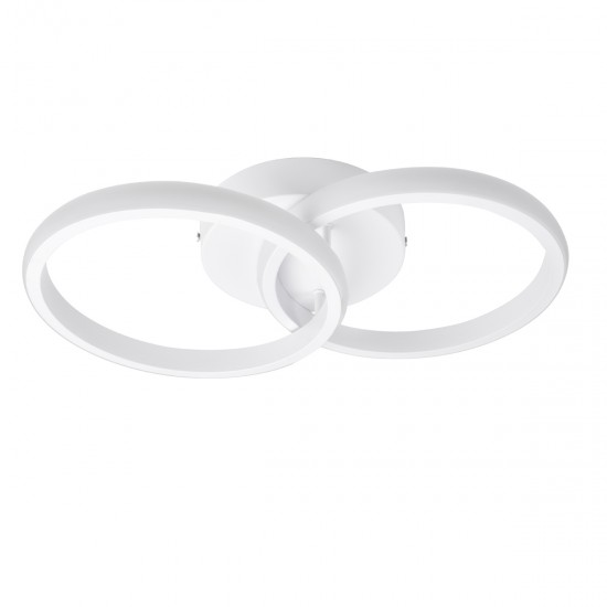 GloboStar® CORA 61059 Φωτιστικό Οροφής Design LED CCT 18W 2160lm 300° AC 220-240V - Εναλλαγή Φωτισμού μέσω Διακόπτη On/Off All In One Ψυχρό 6000k+Φυσικό 4500k+Θερμό 2700k Μ36 x Π20.5 x Υ7cm - Λευκό
