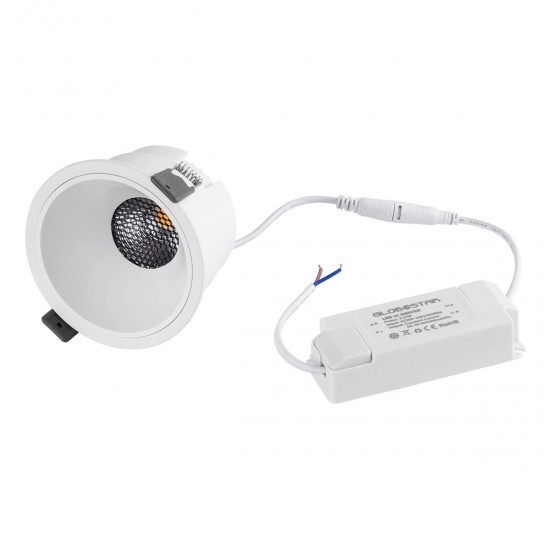 GloboStar® PLUTO-B 60261 Χωνευτό LED Spot Downlight TrimLess Φ10.4cm 15W 1875lm 38° AC 220-240V IP20 Φ10.4 x Υ6.5cm - Στρόγγυλο - Λευκό & Anti-Glare HoneyComb - Θερμό Λευκό 2700K - Bridgelux COB - 5 Years Warranty GloboStar® PLUTO-B 60261 Χωνευτό LED Spot Downlight TrimLess Φ10.4cm 15W 1875lm 38° AC 220-240V IP20 Φ10.4 x Υ6.5cm - Στρόγγυλο - Λευκό & Anti-Glare HoneyComb - Θερμό Λευκό 2700K - Bridgelux COB - 5 Years Warranty