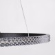 GloboStar® DIAMOND 61130 Κρεμαστό Φωτιστικό Δαχτυλίδι-Κύκλος LED CCT 45W 5230lm 360° AC 220-240V - Εναλλαγή Φωτισμού μέσω Τηλεχειριστηρίου All In One Ψυχρό 6000k+Φυσικό 4500k+Θερμό 2700k Dimmable Φ60cm - Μαύρο - 3 Years Warranty