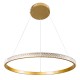 GloboStar® DIAMOND 61131 Κρεμαστό Φωτιστικό Δαχτυλίδι-Κύκλος LED CCT 45W 5230lm 360° AC 220-240V - Εναλλαγή Φωτισμού μέσω Τηλεχειριστηρίου All In One Ψυχρό 6000k+Φυσικό 4500k+Θερμό 2700k Dimmable Φ60cm - Χρυσό Βούρτσας - 3 Years Warranty