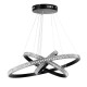 GloboStar® DIAMOND TRIO 61136 Κρεμαστό Φωτιστικό Δαχτυλίδι-Κύκλος LED CCT 100W 12123lm 360° AC 220-240V - Εναλλαγή Φωτισμού μέσω Τηλεχειριστηρίου All In One Ψυχρό 6000k+Φυσικό 4500k+Θερμό 2700k Dimmable Φ25+40+60cm - Μαύρο - 3 Years Warranty