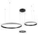 GloboStar® DIAMOND TRIO 61142 Κρεμαστό Φωτιστικό Δαχτυλίδι-Κύκλος LED CCT 100W 12123lm 360° AC 220-240V - Εναλλαγή Φωτισμού μέσω Τηλεχειριστηρίου All In One Ψυχρό 6000k+Φυσικό 4500k+Θερμό 2700k Dimmable Φ25+40+60cm - Μαύρο - 3 Years Warranty