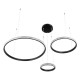 GloboStar® DIAMOND TRIO 61142 Κρεμαστό Φωτιστικό Δαχτυλίδι-Κύκλος LED CCT 100W 12123lm 360° AC 220-240V - Εναλλαγή Φωτισμού μέσω Τηλεχειριστηρίου All In One Ψυχρό 6000k+Φυσικό 4500k+Θερμό 2700k Dimmable Φ25+40+60cm - Μαύρο - 3 Years Warranty