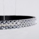 GloboStar® DIAMOND TRIO 61142 Κρεμαστό Φωτιστικό Δαχτυλίδι-Κύκλος LED CCT 100W 12123lm 360° AC 220-240V - Εναλλαγή Φωτισμού μέσω Τηλεχειριστηρίου All In One Ψυχρό 6000k+Φυσικό 4500k+Θερμό 2700k Dimmable Φ25+40+60cm - Μαύρο - 3 Years Warranty
