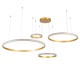 GloboStar® DIAMOND TETRA 61149 Κρεμαστό Φωτιστικό Δαχτυλίδι-Κύκλος LED CCT 150W 18379lm 360° AC 220-240V - Εναλλαγή Φωτισμού μέσω Τηλεχειριστηρίου All In One Ψυχρό 6000k+Φυσικό 4500k+Θερμό 2700k Dimmable Φ25+40+60+80cm - Χρυσό Βούρτσας - 3 Years Warranty