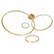 GloboStar® DIAMOND TETRA 61149 Κρεμαστό Φωτιστικό Δαχτυλίδι-Κύκλος LED CCT 150W 18379lm 360° AC 220-240V - Εναλλαγή Φωτισμού μέσω Τηλεχειριστηρίου All In One Ψυχρό 6000k+Φυσικό 4500k+Θερμό 2700k Dimmable Φ25+40+60+80cm - Χρυσό Βούρτσας - 3 Years Warranty