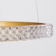 GloboStar® DIAMOND TETRA 61149 Κρεμαστό Φωτιστικό Δαχτυλίδι-Κύκλος LED CCT 150W 18379lm 360° AC 220-240V - Εναλλαγή Φωτισμού μέσω Τηλεχειριστηρίου All In One Ψυχρό 6000k+Φυσικό 4500k+Θερμό 2700k Dimmable Φ25+40+60+80cm - Χρυσό Βούρτσας - 3 Years Warranty