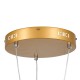 GloboStar® DIAMOND TRIO 61147 Κρεμαστό Φωτιστικό Δαχτυλίδι-Κύκλος LED CCT 150W 18379lm 360° AC 220-240V - Εναλλαγή Φωτισμού μέσω Τηλεχειριστηρίου All In One Ψυχρό 6000k+Φυσικό 4500k+Θερμό 2700k Dimmable Φ60+80+100cm - Χρυσό Βούρτσας - 3 Years Warranty