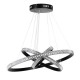 GloboStar® DIAMOND TRIO 61136-DECO Κρεμαστό Φωτιστικό Δαχτυλίδι-Κύκλος LED CCT 100W 12123lm 360° AC 220-240V - Εναλλαγή Φωτισμού μέσω Τηλεχειριστηρίου All In One Ψυχρό 6000k+Φυσικό 4500k+Θερμό 2700k Dimmable Φ25+40+60cm - Μαύρο - 3 Years Warranty