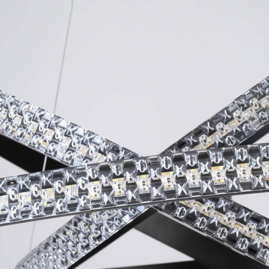 GloboStar® DIAMOND TRIO 61136-DECO Κρεμαστό Φωτιστικό Δαχτυλίδι-Κύκλος LED CCT 100W 12123lm 360° AC 220-240V - Εναλλαγή Φωτισμού μέσω Τηλεχειριστηρίου All In One Ψυχρό 6000k+Φυσικό 4500k+Θερμό 2700k Dimmable Φ25+40+60cm - Μαύρο - 3 Years Warranty