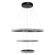 GloboStar® DIAMOND TRIO 61136-DECO Κρεμαστό Φωτιστικό Δαχτυλίδι-Κύκλος LED CCT 100W 12123lm 360° AC 220-240V - Εναλλαγή Φωτισμού μέσω Τηλεχειριστηρίου All In One Ψυχρό 6000k+Φυσικό 4500k+Θερμό 2700k Dimmable Φ25+40+60cm - Μαύρο - 3 Years Warranty