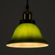 GloboStar® LIBRARY 00768 Vintage Κρεμαστό Φωτιστικό Οροφής Μονόφωτο 1 x E27 Πράσινο Γυάλινο Καμπάνα με Χρυσό Ντουί Φ18 x Υ18cm