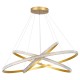 GloboStar® DIAMOND TRIO 61141 Κρεμαστό Φωτιστικό Δαχτυλίδι-Κύκλος LED CCT 150W 18379lm 360° AC 220-240V - Εναλλαγή Φωτισμού μέσω Τηλεχειριστηρίου All In One Ψυχρό 6000k+Φυσικό 4500k+Θερμό 2700k Dimmable Φ60+80+100cm - Χρυσό Βούρτσας - 3 Years Warranty