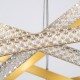 GloboStar® DIAMOND TRIO 61141 Κρεμαστό Φωτιστικό Δαχτυλίδι-Κύκλος LED CCT 150W 18379lm 360° AC 220-240V - Εναλλαγή Φωτισμού μέσω Τηλεχειριστηρίου All In One Ψυχρό 6000k+Φυσικό 4500k+Θερμό 2700k Dimmable Φ60+80+100cm - Χρυσό Βούρτσας - 3 Years Warranty