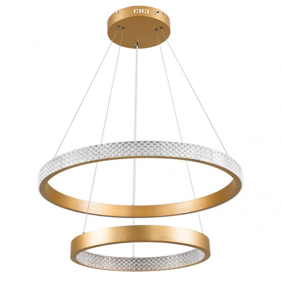 GloboStar® DIAMOND DUO 61151 Κρεμαστό Φωτιστικό Δαχτυλίδι-Κύκλος LED CCT 75W 8743lm 360° AC 220-240V - Εναλλαγή Φωτισμού μέσω Τηλεχειριστηρίου All In One Ψυχρό 6000k+Φυσικό 4500k+Θερμό 2700k Dimmable Φ40+60cm - Χρυσό Βούρτσας - 3 Years Warranty GloboStar® DIAMOND DUO 61151 Κρεμαστό Φωτιστικό Δαχτυλίδι-Κύκλος LED CCT 75W 8743lm 360° AC 220-240V - Εναλλαγή Φωτισμού μέσω Τηλεχειριστηρίου All In One Ψυχρό 6000k+Φυσικό 4500k+Θερμό 2700k Dimmable Φ40+60cm - Χρυσό Βούρτσας - 3 Years Warranty