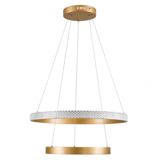 GloboStar® DIAMOND DUO 61151 Κρεμαστό Φωτιστικό Δαχτυλίδι-Κύκλος LED CCT 75W 8743lm 360° AC 220-240V - Εναλλαγή Φωτισμού μέσω Τηλεχειριστηρίου All In One Ψυχρό 6000k+Φυσικό 4500k+Θερμό 2700k Dimmable Φ40+60cm - Χρυσό Βούρτσας - 3 Years Warranty GloboStar® DIAMOND DUO 61151 Κρεμαστό Φωτιστικό Δαχτυλίδι-Κύκλος LED CCT 75W 8743lm 360° AC 220-240V - Εναλλαγή Φωτισμού μέσω Τηλεχειριστηρίου All In One Ψυχρό 6000k+Φυσικό 4500k+Θερμό 2700k Dimmable Φ40+60cm - Χρυσό Βούρτσας - 3 Years Warranty