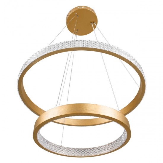 GloboStar® DIAMOND DUO 61151 Κρεμαστό Φωτιστικό Δαχτυλίδι-Κύκλος LED CCT 75W 8743lm 360° AC 220-240V - Εναλλαγή Φωτισμού μέσω Τηλεχειριστηρίου All In One Ψυχρό 6000k+Φυσικό 4500k+Θερμό 2700k Dimmable Φ40+60cm - Χρυσό Βούρτσας - 3 Years Warranty GloboStar® DIAMOND DUO 61151 Κρεμαστό Φωτιστικό Δαχτυλίδι-Κύκλος LED CCT 75W 8743lm 360° AC 220-240V - Εναλλαγή Φωτισμού μέσω Τηλεχειριστηρίου All In One Ψυχρό 6000k+Φυσικό 4500k+Θερμό 2700k Dimmable Φ40+60cm - Χρυσό Βούρτσας - 3 Years Warranty