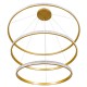 GloboStar® DIAMOND TRIO 61141-DECO Κρεμαστό Φωτιστικό Δαχτυλίδι-Κύκλος LED CCT 150W 18379lm 360° AC 220-240V - Εναλλαγή Φωτισμού μέσω Τηλεχειριστηρίου All In One Ψυχρό 6000k+Φυσικό 4500k+Θερμό 2700k Dimmable Φ60+80+100cm - Χρυσό Βούρτσας - 3 Years Warrant