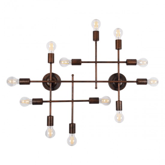 GloboStar® PIPING 00668 Vintage Industrial Επιτοίχιο Φωτιστικό Πολύφωτο Χάλκινο Μεταλλικό Πλέγμα Μ78.5 x Π9.5 x Υ64cm GloboStar® PIPING 00668 Vintage Industrial Επιτοίχιο Φωτιστικό Πολύφωτο Χάλκινο Μεταλλικό Πλέγμα Μ78.5 x Π9.5 x Υ64cm
