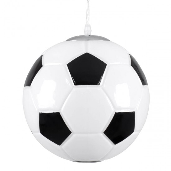 GloboStar® FOOTBALL 00647 Μοντέρνο Κρεμαστό Παιδικό Φωτιστικό Οροφής Μονόφωτο 1 x E27 Μαύρο Λευκό Γυάλινο Φ25 x Υ25cm GloboStar® FOOTBALL 00647 Μοντέρνο Κρεμαστό Παιδικό Φωτιστικό Οροφής Μονόφωτο 1 x E27 Μαύρο Λευκό Γυάλινο Φ25 x Υ25cm