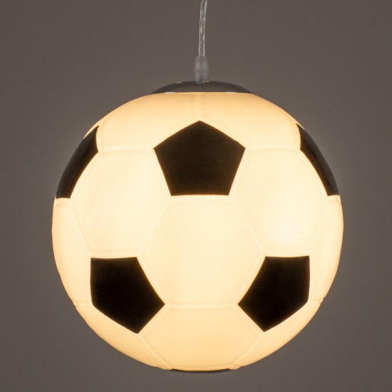 GloboStar® FOOTBALL 00647 Μοντέρνο Κρεμαστό Παιδικό Φωτιστικό Οροφής Μονόφωτο 1 x E27 Μαύρο Λευκό Γυάλινο Φ25 x Υ25cm GloboStar® FOOTBALL 00647 Μοντέρνο Κρεμαστό Παιδικό Φωτιστικό Οροφής Μονόφωτο 1 x E27 Μαύρο Λευκό Γυάλινο Φ25 x Υ25cm