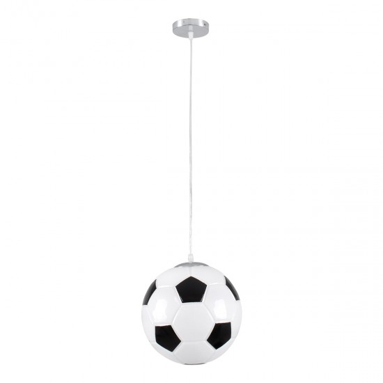 GloboStar® FOOTBALL 00647 Μοντέρνο Κρεμαστό Παιδικό Φωτιστικό Οροφής Μονόφωτο 1 x E27 Μαύρο Λευκό Γυάλινο Φ25 x Υ25cm GloboStar® FOOTBALL 00647 Μοντέρνο Κρεμαστό Παιδικό Φωτιστικό Οροφής Μονόφωτο 1 x E27 Μαύρο Λευκό Γυάλινο Φ25 x Υ25cm
