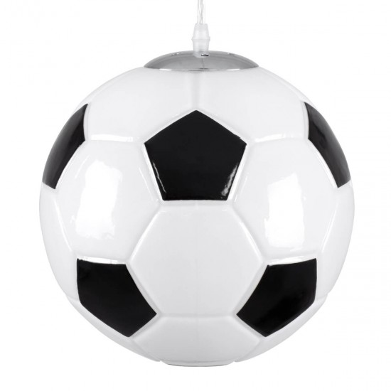 GloboStar® FOOTBALL 00647 Μοντέρνο Κρεμαστό Παιδικό Φωτιστικό Οροφής Μονόφωτο 1 x E27 Μαύρο Λευκό Γυάλινο Φ25 x Υ25cm GloboStar® FOOTBALL 00647 Μοντέρνο Κρεμαστό Παιδικό Φωτιστικό Οροφής Μονόφωτο 1 x E27 Μαύρο Λευκό Γυάλινο Φ25 x Υ25cm