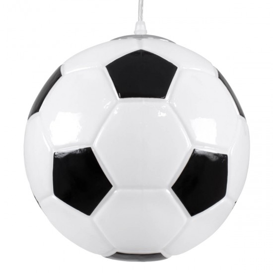 GloboStar® FOOTBALL 00647 Μοντέρνο Κρεμαστό Παιδικό Φωτιστικό Οροφής Μονόφωτο 1 x E27 Μαύρο Λευκό Γυάλινο Φ25 x Υ25cm GloboStar® FOOTBALL 00647 Μοντέρνο Κρεμαστό Παιδικό Φωτιστικό Οροφής Μονόφωτο 1 x E27 Μαύρο Λευκό Γυάλινο Φ25 x Υ25cm