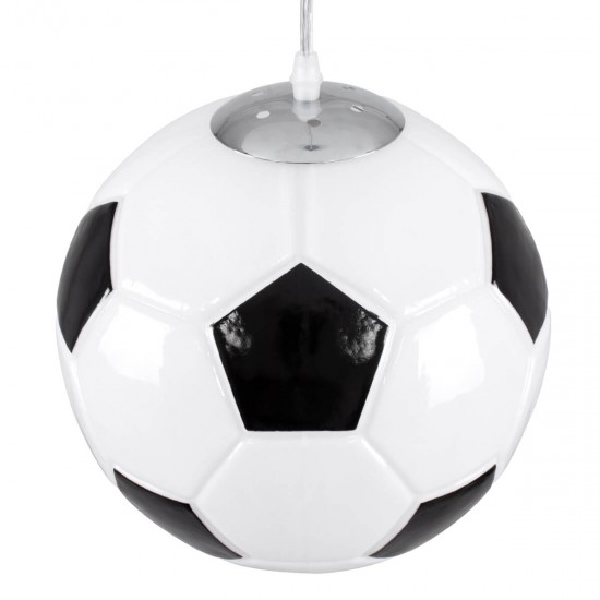 GloboStar® FOOTBALL 00647 Μοντέρνο Κρεμαστό Παιδικό Φωτιστικό Οροφής Μονόφωτο 1 x E27 Μαύρο Λευκό Γυάλινο Φ25 x Υ25cm GloboStar® FOOTBALL 00647 Μοντέρνο Κρεμαστό Παιδικό Φωτιστικό Οροφής Μονόφωτο 1 x E27 Μαύρο Λευκό Γυάλινο Φ25 x Υ25cm
