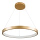 GloboStar® NEMESIS 61160 Κρεμαστό Φωτιστικό Δαχτυλίδι-Κύκλος LED CCT 45W 5230lm 360° AC 220-240V - Εναλλαγή Φωτισμού μέσω Τηλεχειριστηρίου All In One Ψυχρό 6000k+Φυσικό 4500k+Θερμό 2700k Dimmable Φ60cm - Χρυσό Βούρτσας - 3 Years Warranty