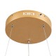 GloboStar® NEMESIS 61160 Κρεμαστό Φωτιστικό Δαχτυλίδι-Κύκλος LED CCT 45W 5230lm 360° AC 220-240V - Εναλλαγή Φωτισμού μέσω Τηλεχειριστηρίου All In One Ψυχρό 6000k+Φυσικό 4500k+Θερμό 2700k Dimmable Φ60cm - Χρυσό Βούρτσας - 3 Years Warranty