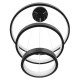 GloboStar® NEMESIS TRIO 61167 Κρεμαστό Φωτιστικό Δαχτυλίδι-Κύκλος LED CCT 100W 12123lm 360° AC 220-240V - Εναλλαγή Φωτισμού μέσω Τηλεχειριστηρίου All In One Ψυχρό 6000k+Φυσικό 4500k+Θερμό 2700k Dimmable Φ25+40+60cm - Μαύρο - 3 Years Warranty