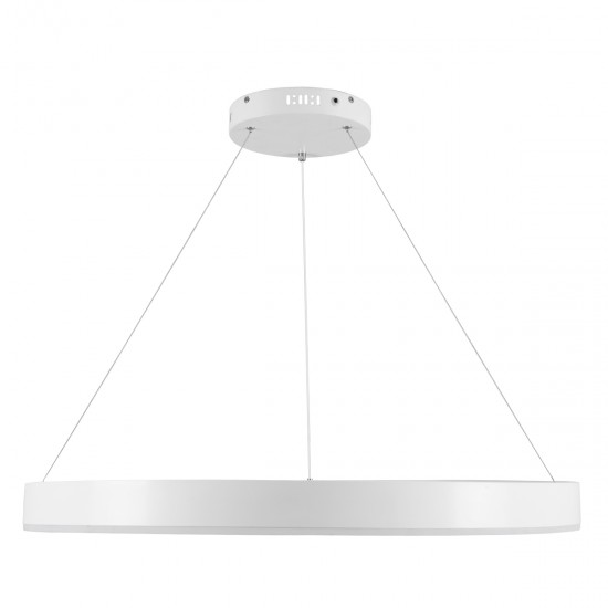 GloboStar® VENOM 61180 Κρεμαστό Φωτιστικό Δαχτυλίδι-Κύκλος LED CCT 67W 7863lm 120° AC 220-240V - Εναλλαγή Φωτισμού μέσω Τηλεχειριστηρίου All In One Ψυχρό 6000K+Φυσικό 4500K+Θερμό 2700K Dimmable Φ80cm - Λευκό - 3 Years Warranty