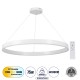 GloboStar® VENOM 61183 Κρεμαστό Φωτιστικό Δαχτυλίδι-Κύκλος LED CCT 75W 8818lm 120° AC 220-240V - Εναλλαγή Φωτισμού μέσω Τηλεχειριστηρίου All In One Ψυχρό 6000K+Φυσικό 4500K+Θερμό 2700K Dimmable Φ100cm - Λευκό - 3 Years Warranty