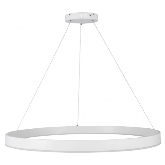 GloboStar® VENOM 61183 Κρεμαστό Φωτιστικό Δαχτυλίδι-Κύκλος LED CCT 75W 8818lm 120° AC 220-240V - Εναλλαγή Φωτισμού μέσω Τηλεχειριστηρίου All In One Ψυχρό 6000K+Φυσικό 4500K+Θερμό 2700K Dimmable Φ100cm - Λευκό - 3 Years Warranty