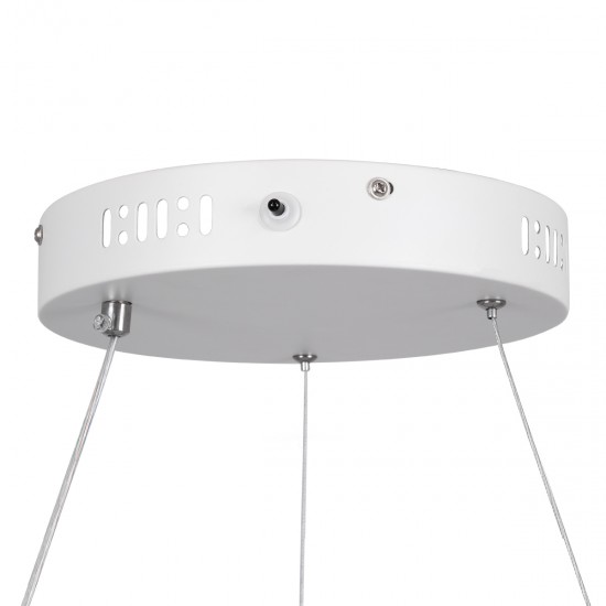 GloboStar® VENOM 61183 Κρεμαστό Φωτιστικό Δαχτυλίδι-Κύκλος LED CCT 75W 8818lm 120° AC 220-240V - Εναλλαγή Φωτισμού μέσω Τηλεχειριστηρίου All In One Ψυχρό 6000K+Φυσικό 4500K+Θερμό 2700K Dimmable Φ100cm - Λευκό - 3 Years Warranty