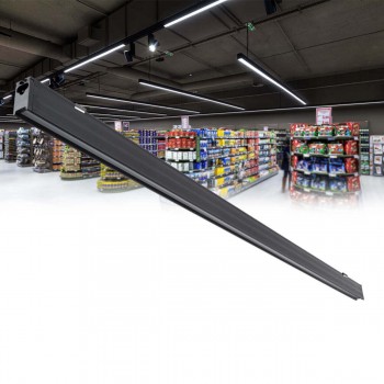 GloboStar® MARKET 61020-S Γραμμικό Φωτιστικό Οροφής Linear LED 18W 2230lm 60° AC 220-240V Μ120 x Π2 x Υ4cm Ψυχρό Λευκό 6000K - Μαύρο - 3 Years Warranty