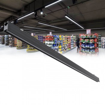 GloboStar® MARKET 61022-S Γραμμικό Φωτιστικό Οροφής Linear LED 18W 2170lm 60° AC 220-240V Μ120 x Π2 x Υ4cm Θερμό Λευκό 2700K - Μαύρο - 3 Years Warranty