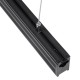 GloboStar® OFFICE 61023-P Γραμμικό Κρεμαστό Φωτιστικό Linear LED 18W 2230lm 120° AC 220-240V Μ120 x Π2 x Υ4cm Ψυχρό Λευκό 6000K - Μαύρο - 3 Years Warranty