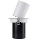 GloboStar® VIRGO-B 60311 Χωνευτό LED Spot Downlight TrimLess Φ13.5cm 20W 2500lm 36° AC 220-240V IP20 Φ13.5cm x Υ14cm - Στρόγγυλο - Λευκό με Μαύρο Κάτοπτρο - Θερμό Λευκό 2700K - Bridgelux COB - 5 Years Warranty