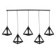 GloboStar® TRIANGLE 00608 Μοντέρνο Κρεμαστό Φωτιστικό Οροφής Πολύφωτο 5 x E27 Μαύρο Μεταλλικό Πλέγμα Μ170 x Π22 x Y130cm GloboStar® TRIANGLE 00608 Μοντέρνο Κρεμαστό Φωτιστικό Οροφής Πολύφωτο 5 x E27 Μαύρο Μεταλλικό Πλέγμα Μ170 x Π22 x Y130cm