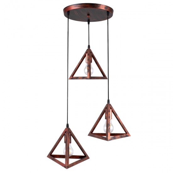 GloboStar® TRIANGLE 00618 Μοντέρνο Κρεμαστό Φωτιστικό Οροφής Τρίφωτο 3 x E27 Χάλκινο Μεταλλικό Πλέγμα Φ49 x Y130cm GloboStar® TRIANGLE 00618 Μοντέρνο Κρεμαστό Φωτιστικό Οροφής Τρίφωτο 3 x E27 Χάλκινο Μεταλλικό Πλέγμα Φ49 x Y130cm