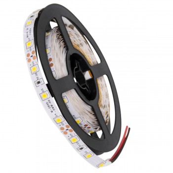 GloboStar® 90590 Ταινία LED SMD 3528 5m 4.8W/m 60LED/m 300lm/m 120° DC 12V IP20 Ψυχρό Λευκό 6000K - 2 Χρόνια Εγγύηση