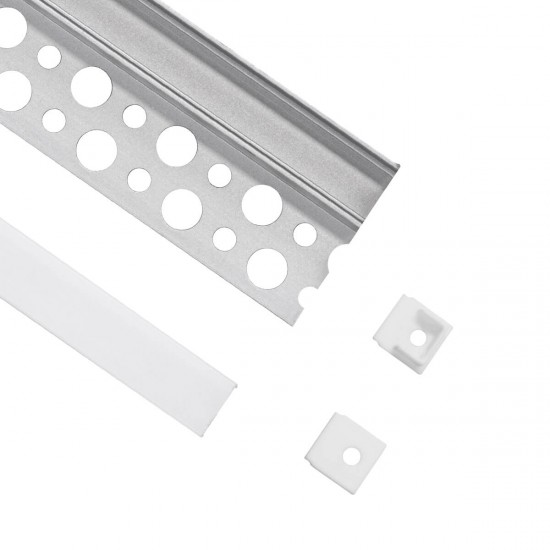 GloboStar® 70834-3M Χωνευτό για Γυψοσανίδα - Trimless Προφίλ Αλουμινίου Ανοδιωμένο με Λευκό Οπάλ Κάλυμμα για 1 Σειρά Ταινίας LED Πατητό - Press On Πακέτο 5 Τεμάχια των 3 Μέτρων