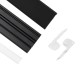 GloboStar® 70841-2M Προφίλ Αλουμινίου για Σκαλοπάτια Μαύρο με Λευκό Οπάλ Κάλυμμα για 1 Σειρά Ταινίας LED Πατητό - Press On 2 Μέτρα